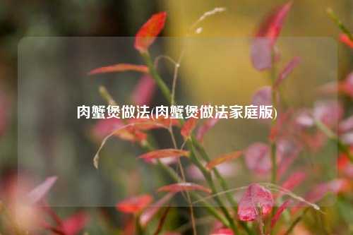 肉蟹煲做法(肉蟹煲做法家庭版)