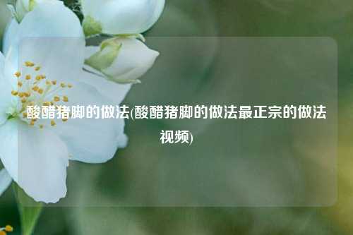 酸醋猪脚的做法(酸醋猪脚的做法最正宗的做法视频)
